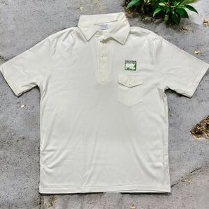 Vantage Vintage 80s Degussa Meat White Green Pocket Polo Shirt Men's Size XL